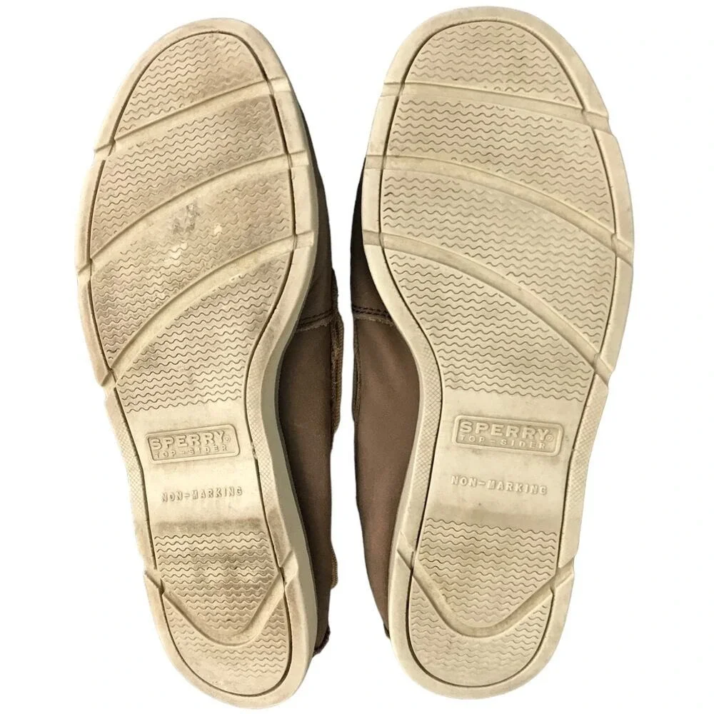 Sperry Top Sider Boys Size 5M‎ Casual Boat Shoes Leeward Brown Leather Lace Up